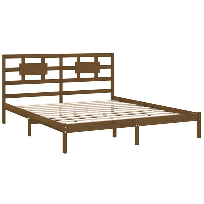 Cadru de pat Super King, maro miere, 180x200 cm, lemn masiv WALTI