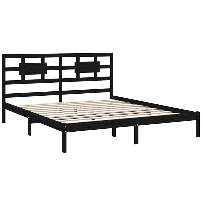 Cadru de pat Super King, negru, 180x200 cm, lemn masiv WALTI