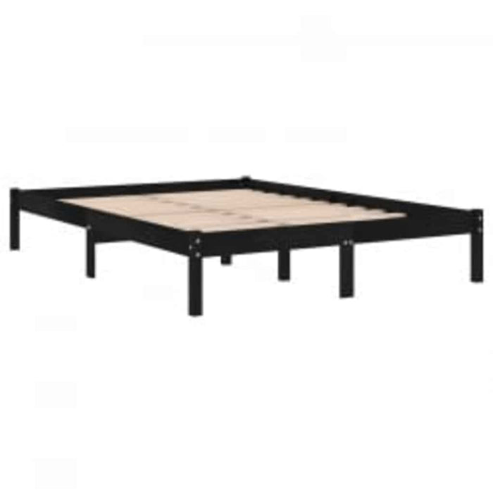 Cadru de pat Super King, negru, 180x200 cm, lemn masiv WALTI