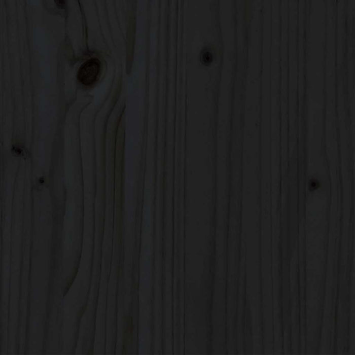 Cadru de pat mic single, negru, 75x190 cm, lemn masiv WALTI