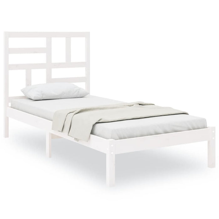 Cadru de pat single, alb, 90x190 cm, lemn masiv - WALTI WALTI