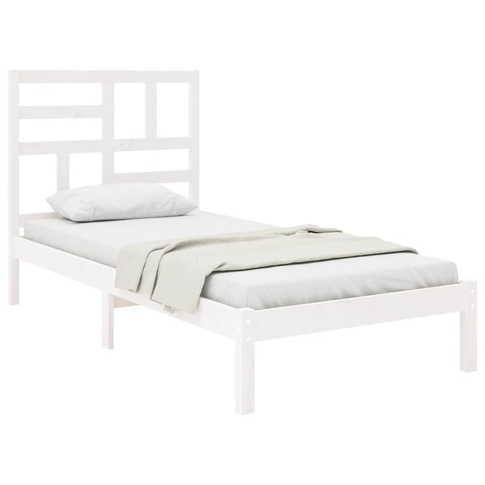 Cadru de pat single, alb, 90x190 cm, lemn masiv - WALTI WALTI
