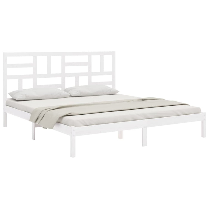 Cadru de pat Super King, alb, 180x200 cm, lemn masiv - WALTI WALTI