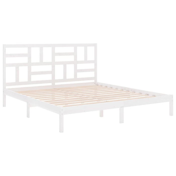 Cadru de pat Super King, alb, 180x200 cm, lemn masiv - WALTI WALTI