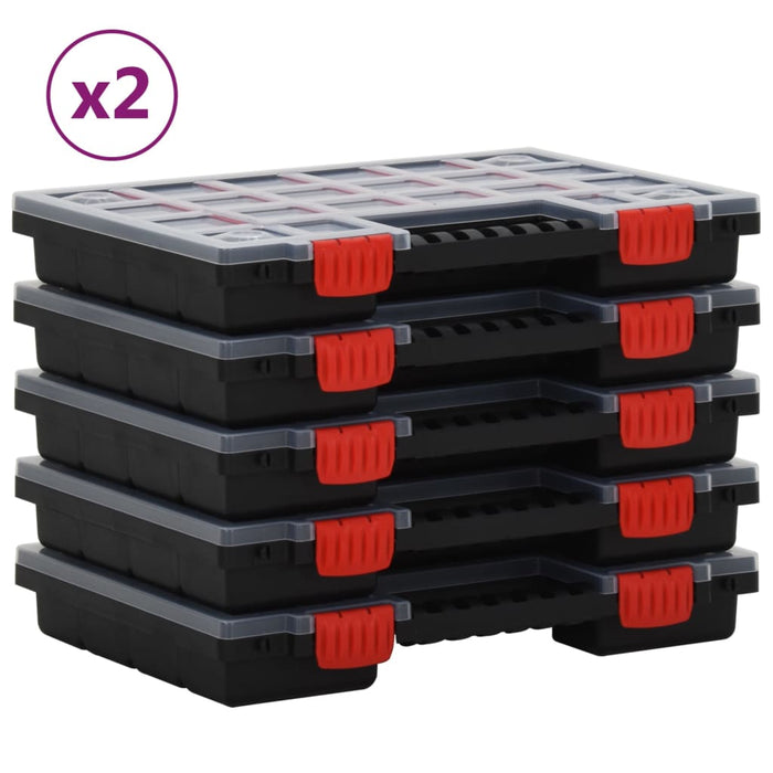 Cutii de organizare, 10 buc., 34,5x25x5 cm, polipropilenă - WALTI WALTI