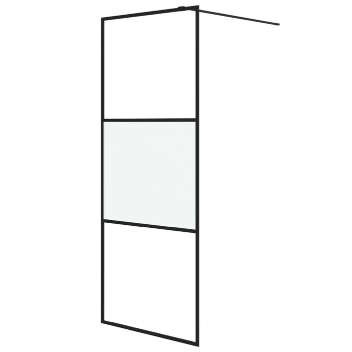 Perete cabină duș walk-in negru 80x195 cm sticlă ESG semi-mată - WALTI WALTI