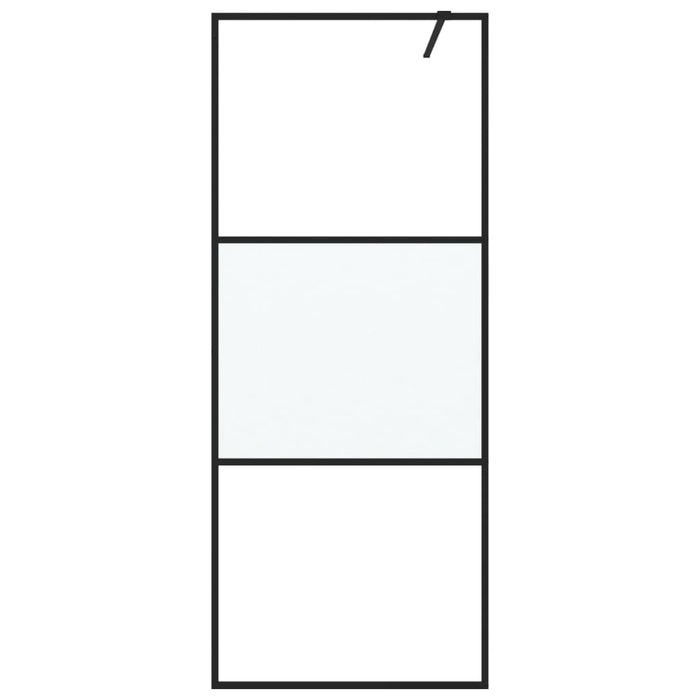Perete cabină duș walk-in negru 80x195 cm sticlă ESG semi-mată - WALTI WALTI