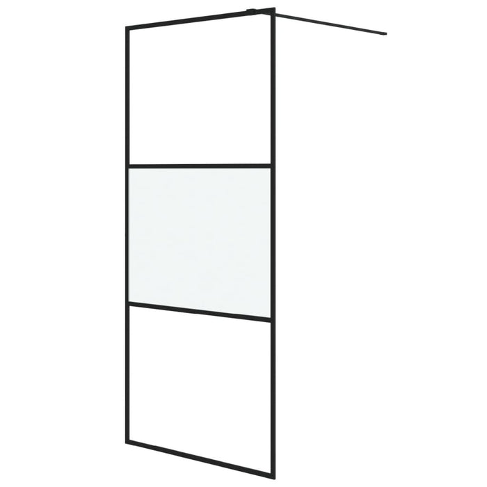 Perete cabină duș walk-in negru 90x195 cm sticlă ESG semi-mată - WALTI WALTI