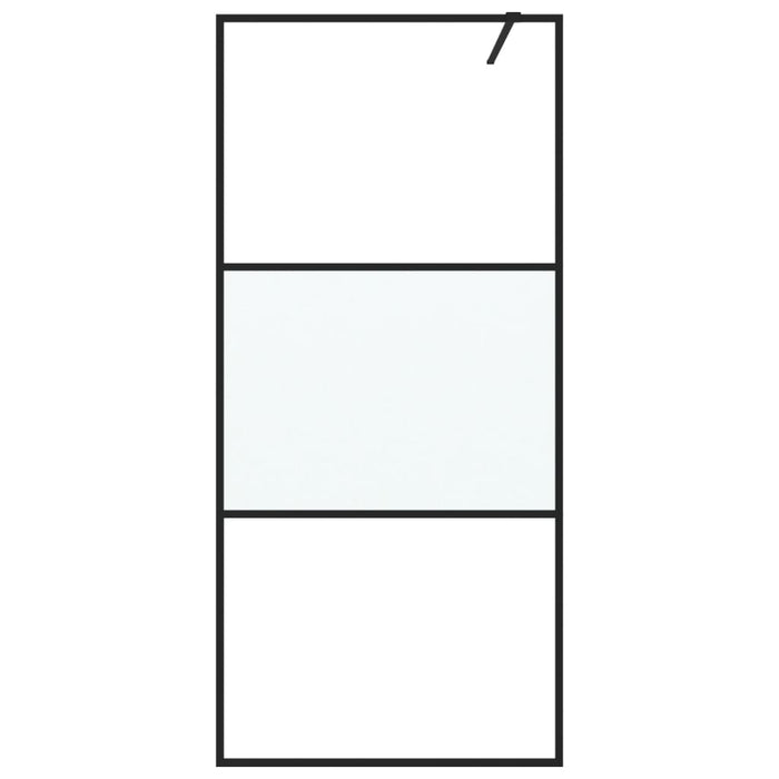 Perete cabină duș walk-in negru 90x195 cm sticlă ESG semi-mată - WALTI WALTI