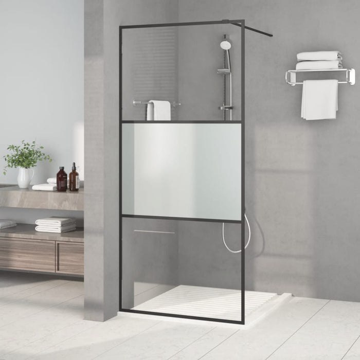 Perete cabină duș walk-in negru 90x195 cm sticlă ESG semi-mată - WALTI WALTI