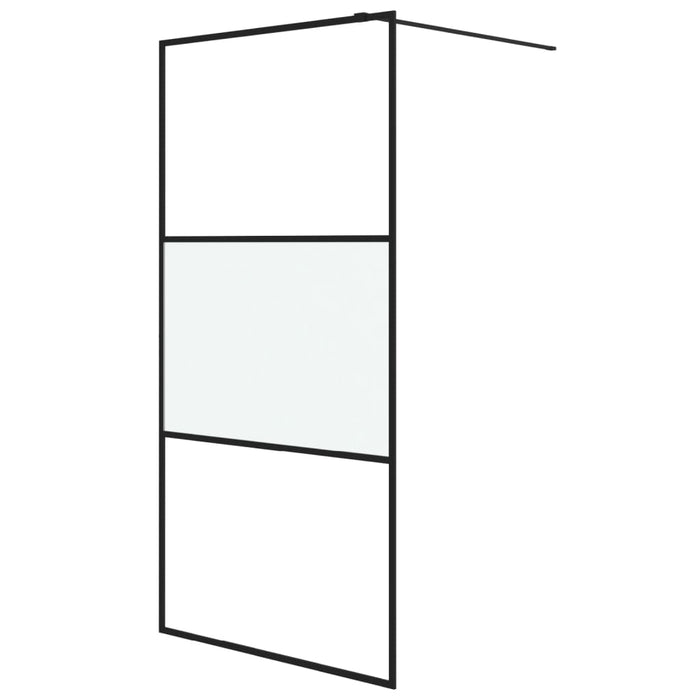 Perete cabină duș walk-in negru 100x195 cm sticlă ESG semi-mată - WALTI WALTI