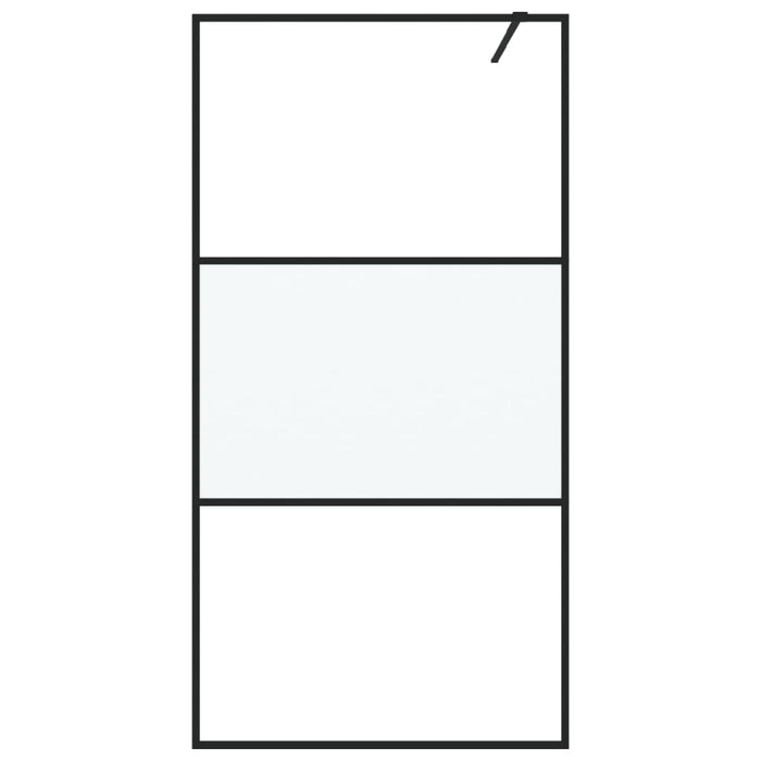 Perete cabină duș walk-in negru 100x195 cm sticlă ESG semi-mată - WALTI WALTI