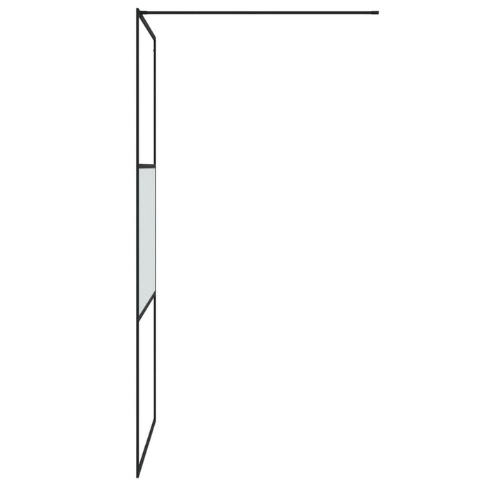 Perete cabină duș walk-in negru 100x195 cm sticlă ESG semi-mată - WALTI WALTI