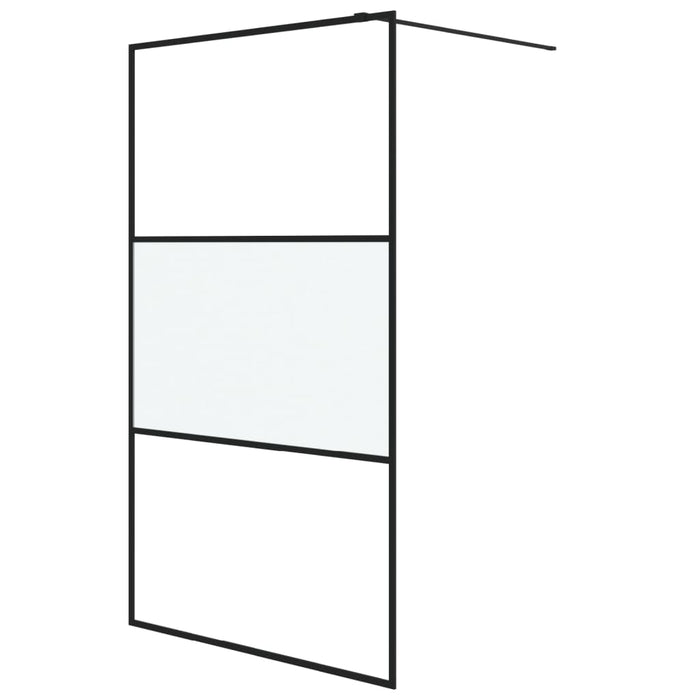 Perete cabină duș walk-in negru 115x195 cm sticlă ESG semi-mată - WALTI WALTI