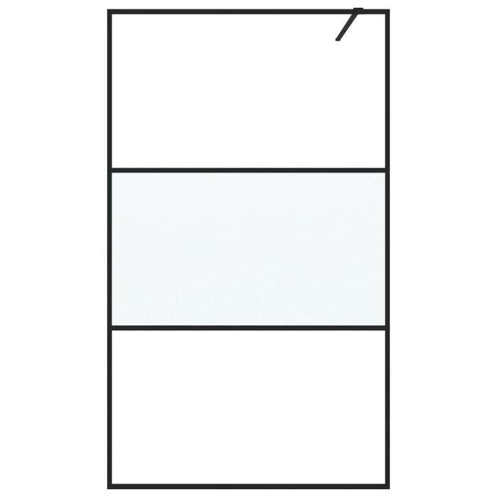 Perete cabină duș walk-in negru 115x195 cm sticlă ESG semi-mată - WALTI WALTI