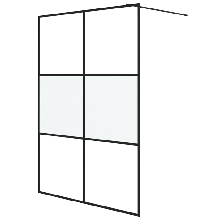 Perete cabină duș walk-in negru 140x195 cm sticlă ESG semi-mată - WALTI WALTI