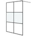 Perete cabină duș walk-in negru 140x195 cm sticlă ESG semi-mată - WALTI WALTI
