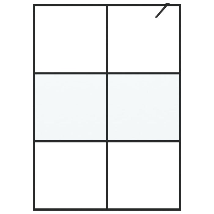 Perete cabină duș walk-in negru 140x195 cm sticlă ESG semi-mată - WALTI WALTI