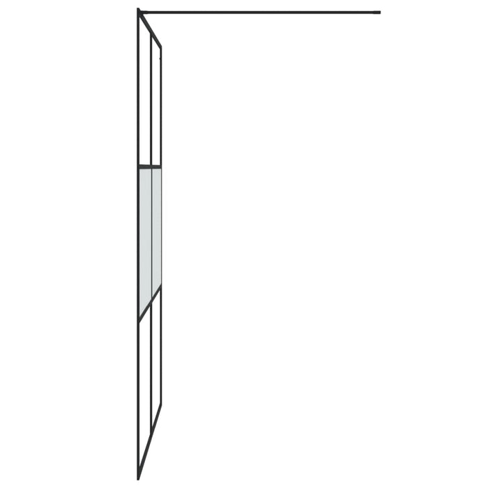 Perete cabină duș walk-in negru 140x195 cm sticlă ESG semi-mată - WALTI WALTI