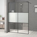 Perete cabină duș walk-in negru 140x195 cm sticlă ESG semi-mată - WALTI WALTI