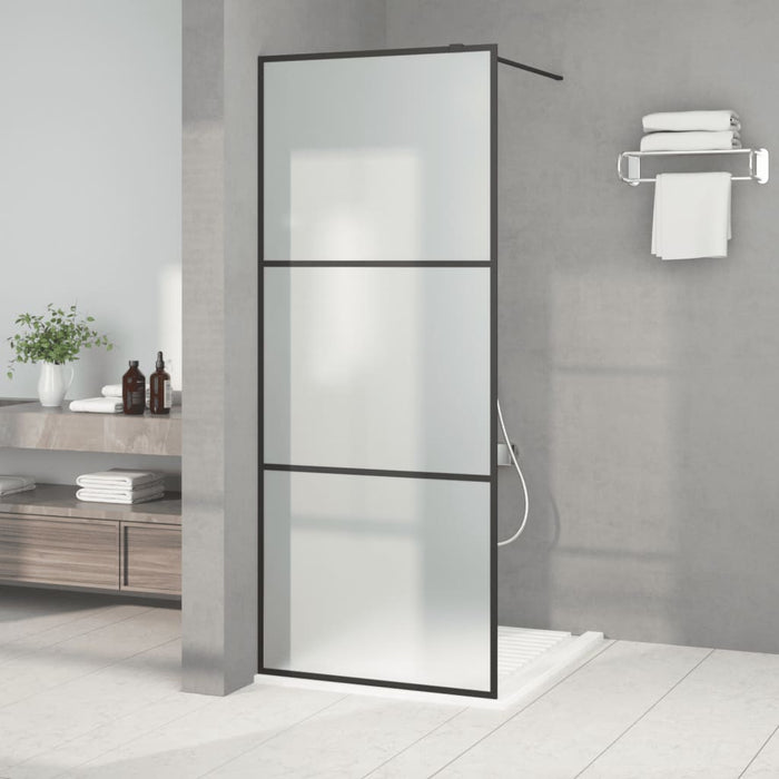 Perete cabină duș walk-in negru 80x195 cm sticlă ESG mată - WALTI WALTI