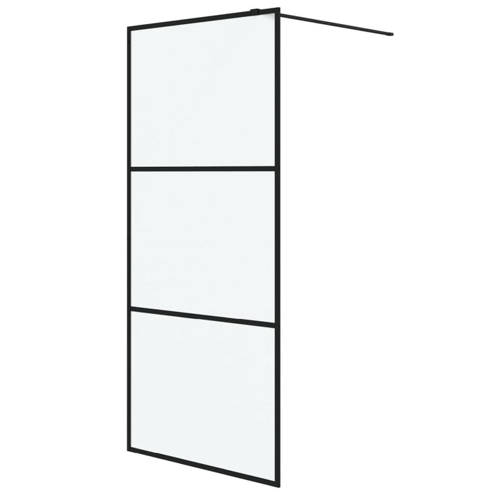 Perete cabină duș walk-in negru 90x195 cm sticlă ESG mată - WALTI WALTI