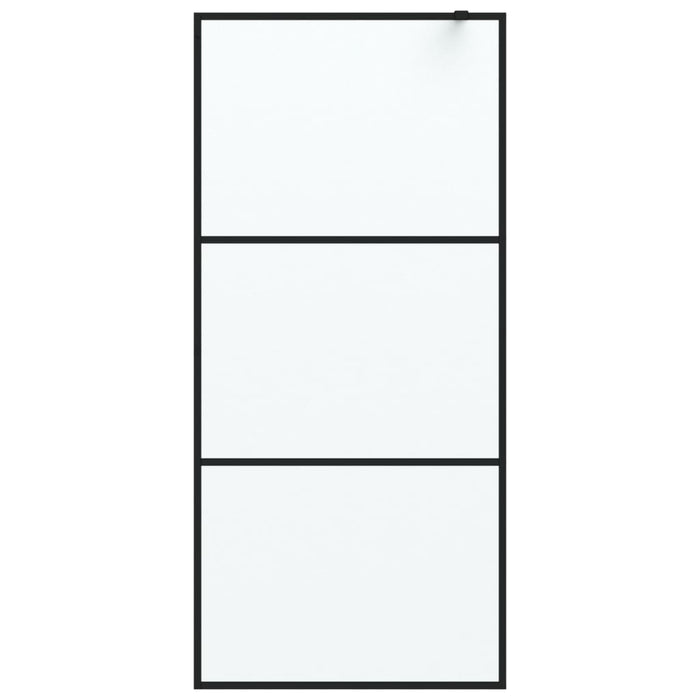 Perete cabină duș walk-in negru 90x195 cm sticlă ESG mată - WALTI WALTI