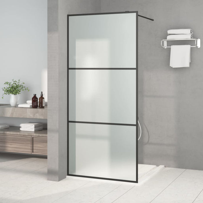 Perete cabină duș walk-in negru 90x195 cm sticlă ESG mată - WALTI WALTI