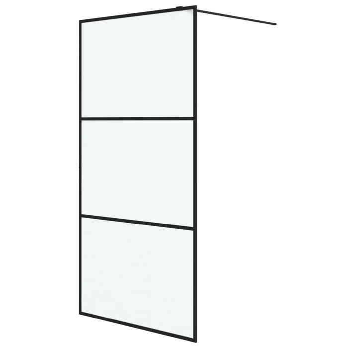 Perete cabină duș walk-in negru 100x195 cm sticlă ESG mată - WALTI WALTI