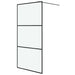 Perete cabină duș walk-in negru 100x195 cm sticlă ESG mată - WALTI WALTI