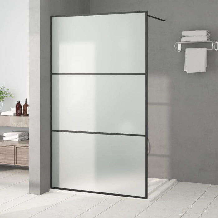 Perete cabină duș walk-in negru 115x195 cm sticlă ESG mată - WALTI WALTI