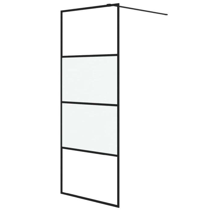 Perete cabină duș walk-in negru 80x195 cm sticlă ESG semi-mată - WALTI WALTI