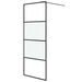 Perete cabină duș walk-in negru 80x195 cm sticlă ESG semi-mată - WALTI WALTI