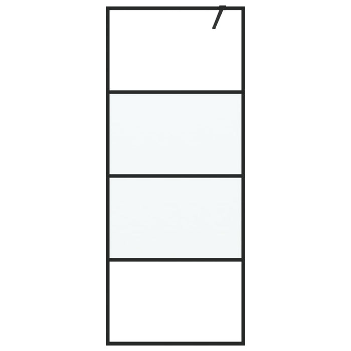 Perete cabină duș walk-in negru 80x195 cm sticlă ESG semi-mată - WALTI WALTI