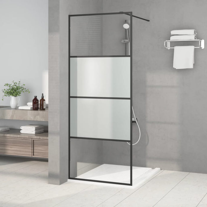 Perete cabină duș walk-in negru 80x195 cm sticlă ESG semi-mată - WALTI WALTI