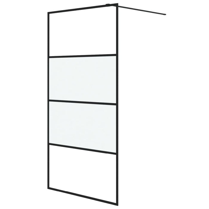 Perete cabină duș walk-in negru 100x195 cm sticlă ESG semi-mată - WALTI WALTI
