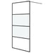 Perete cabină duș walk-in negru 100x195 cm sticlă ESG semi-mată - WALTI WALTI