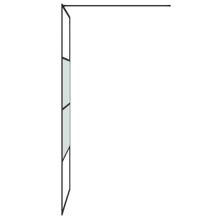 Perete cabină duș walk-in negru 100x195 cm sticlă ESG semi-mată - WALTI WALTI