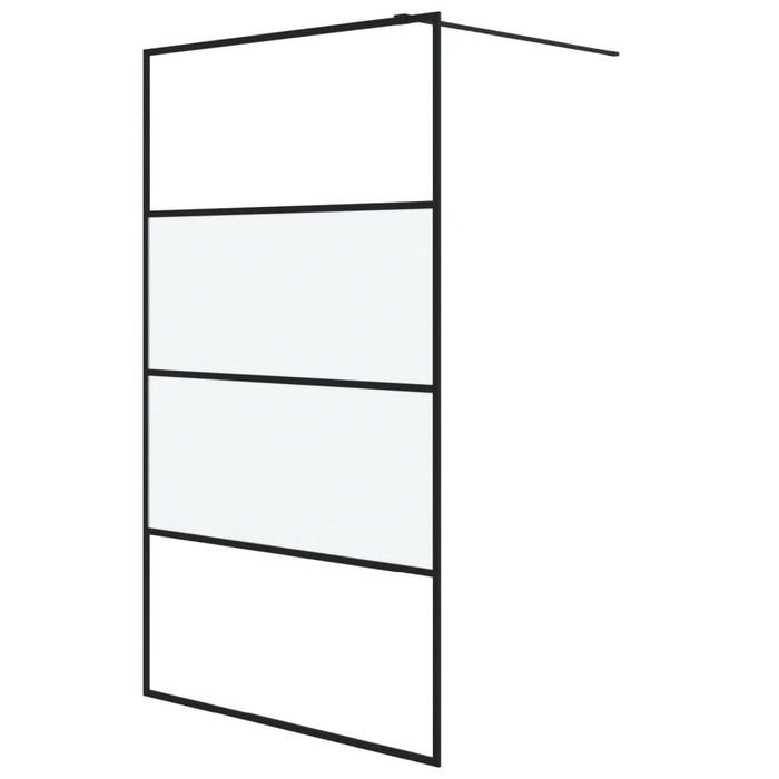 Perete cabină duș walk-in negru 115x195 cm sticlă ESG semi-mată - WALTI WALTI
