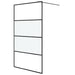 Perete cabină duș walk-in negru 115x195 cm sticlă ESG semi-mată - WALTI WALTI