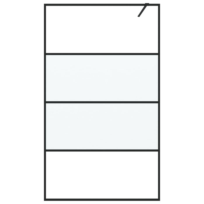 Perete cabină duș walk-in negru 115x195 cm sticlă ESG semi-mată - WALTI WALTI