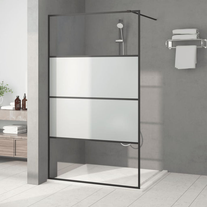 Perete cabină duș walk-in negru 115x195 cm sticlă ESG semi-mată - WALTI WALTI