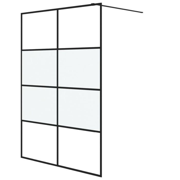 Perete cabină duș walk-in negru 140x195 cm sticlă ESG semi-mată - WALTI WALTI