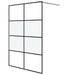 Perete cabină duș walk-in negru 140x195 cm sticlă ESG semi-mată - WALTI WALTI