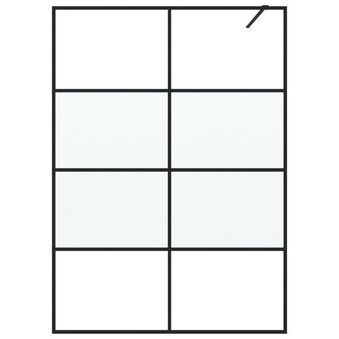 Perete cabină duș walk-in negru 140x195 cm sticlă ESG semi-mată - WALTI WALTI