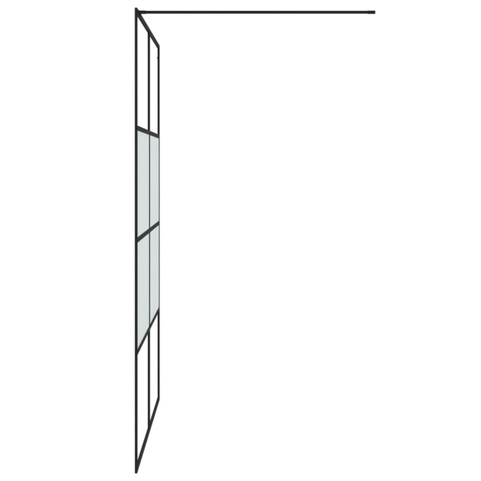 Perete cabină duș walk-in negru 140x195 cm sticlă ESG semi-mată - WALTI WALTI