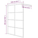Perete cabină duș walk-in negru 140x195 cm sticlă ESG semi-mată - WALTI WALTI