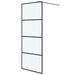 Perete cabină duș walk-in negru 80x195 cm sticlă ESG mată - WALTI WALTI