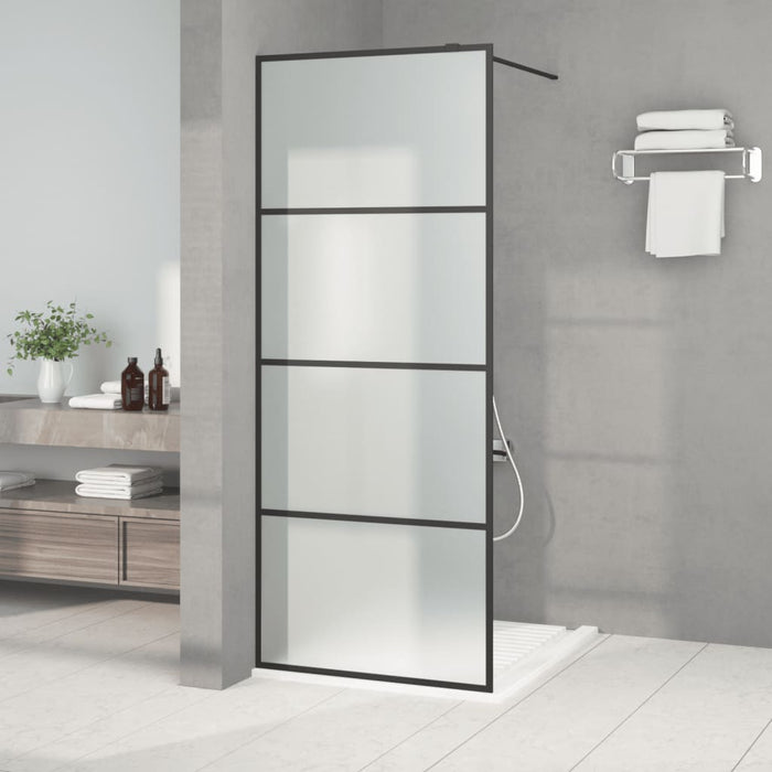 Perete cabină duș walk-in negru 80x195 cm sticlă ESG mată - WALTI WALTI