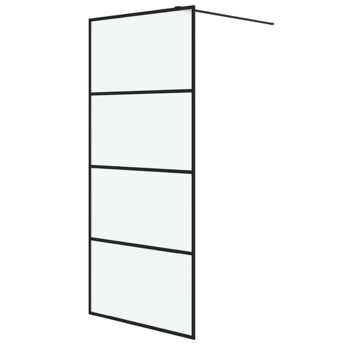 Perete cabină duș walk-in negru 90x195 cm sticlă ESG mată - WALTI WALTI